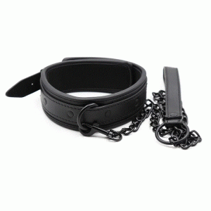 קולר נאופרן כולל שרשרת שחורה | Neoprene Collar