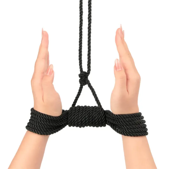 חבל קשירה BDSM שחור 10 מטר | Ebony Silky Bondage Rope למבוגרים
