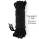חבל קשירה BDSM שחור 10 מטר | Ebony Silky Bondage Rope למבוגרים
