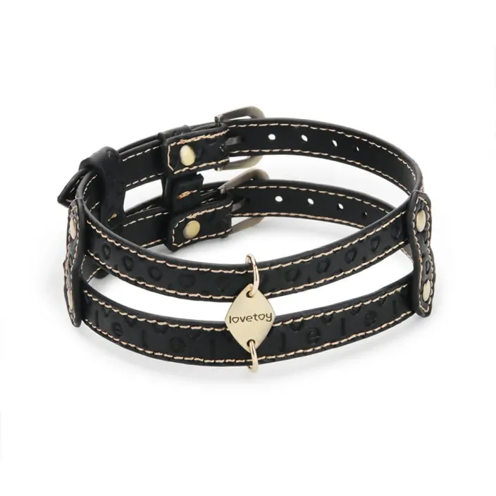 קולר צוואר BDSM כולל רצועה כפולה | Double-strap Collar