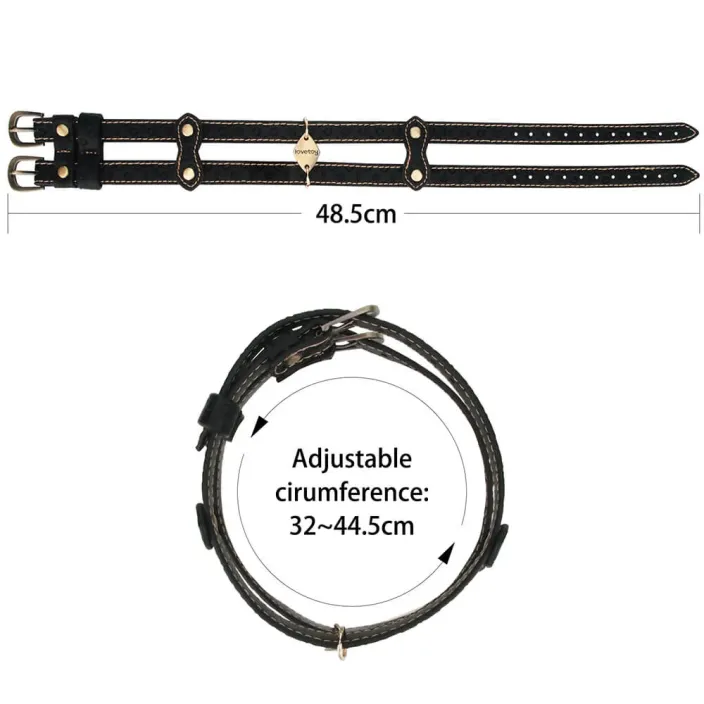 קולר צוואר BDSM כולל רצועה כפולה | Double-strap Collar