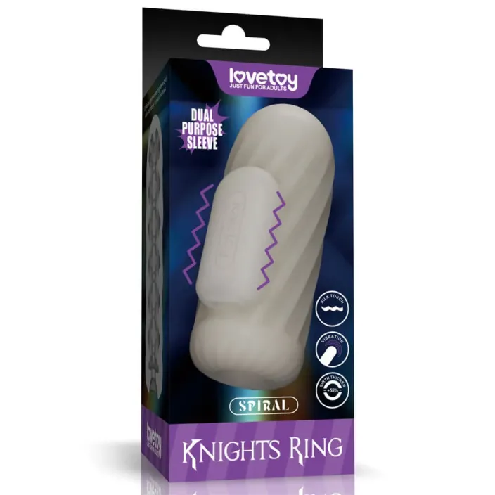 שרוול רוטט לגבר לעיבוי ואוננות | Knights Ring Spiral למבוגרים