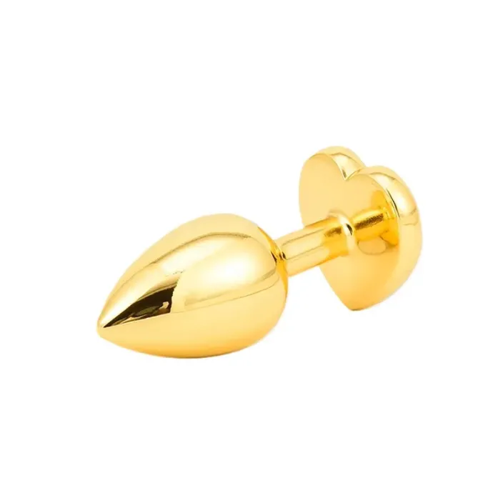 פלאג אנאלי קטן ממתכת כולל אבן לב | Golden Heart S
