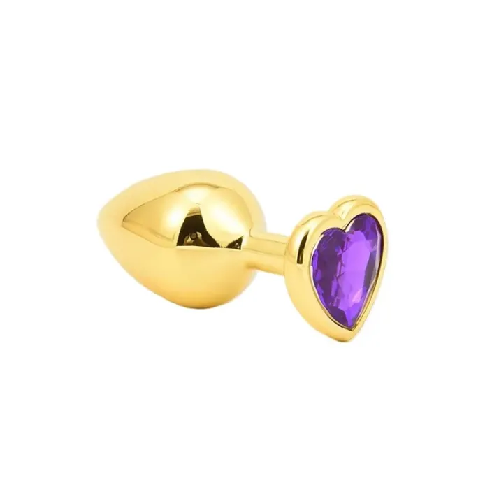 פלאג אנאלי קטן ממתכת כולל אבן לב | Golden Heart S