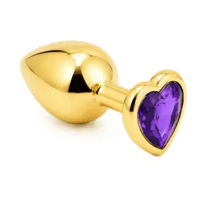 פלאג אנאלי קטן ממתכת כולל אבן לב | Golden Heart S