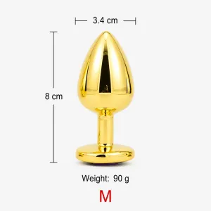פלאג אנאלי זהוב ממתכת גודל M | Golden Heart M למבוגרים