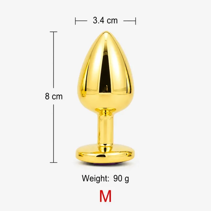 פלאג אנאלי זהוב ממתכת גודל M | Golden Heart M למבוגרים