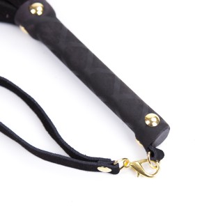 שוט זנבות מעור שחור למתחילים |  Mini Leather Whip